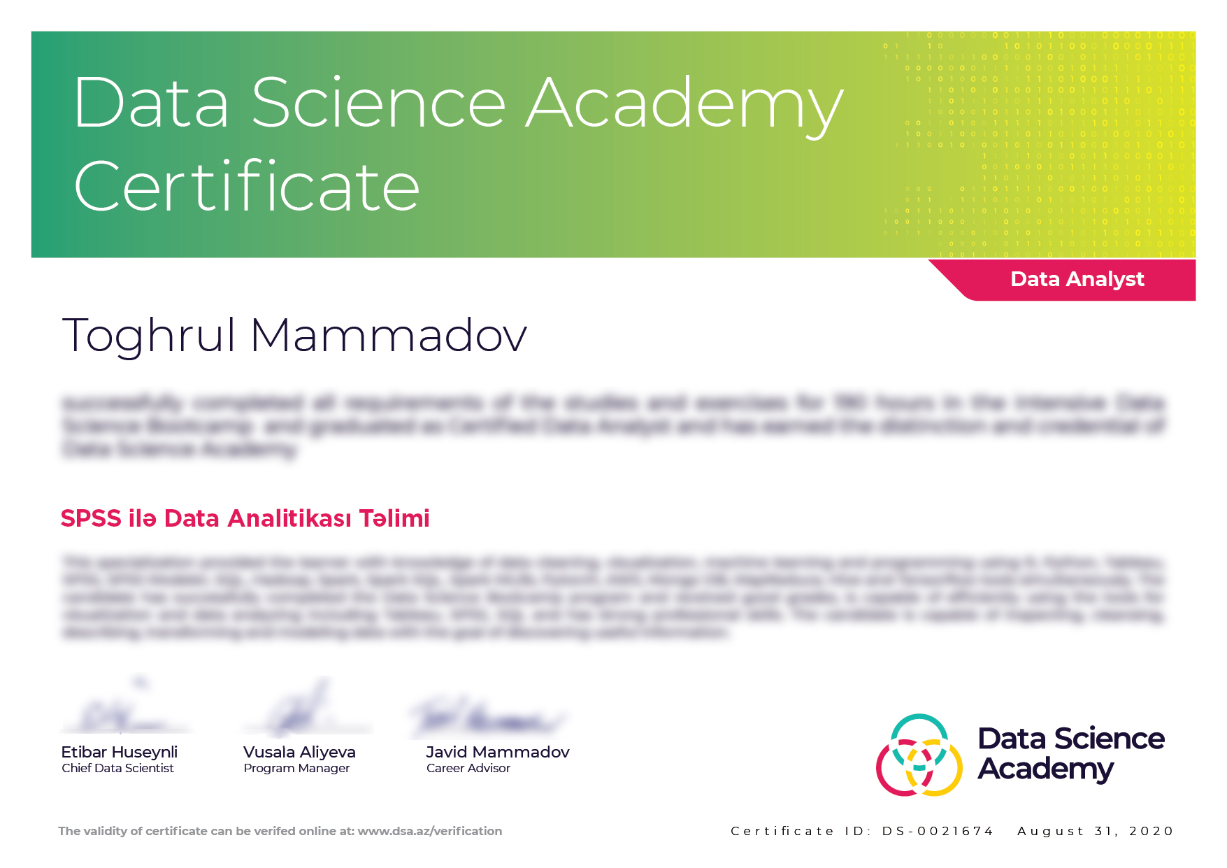 Certificate