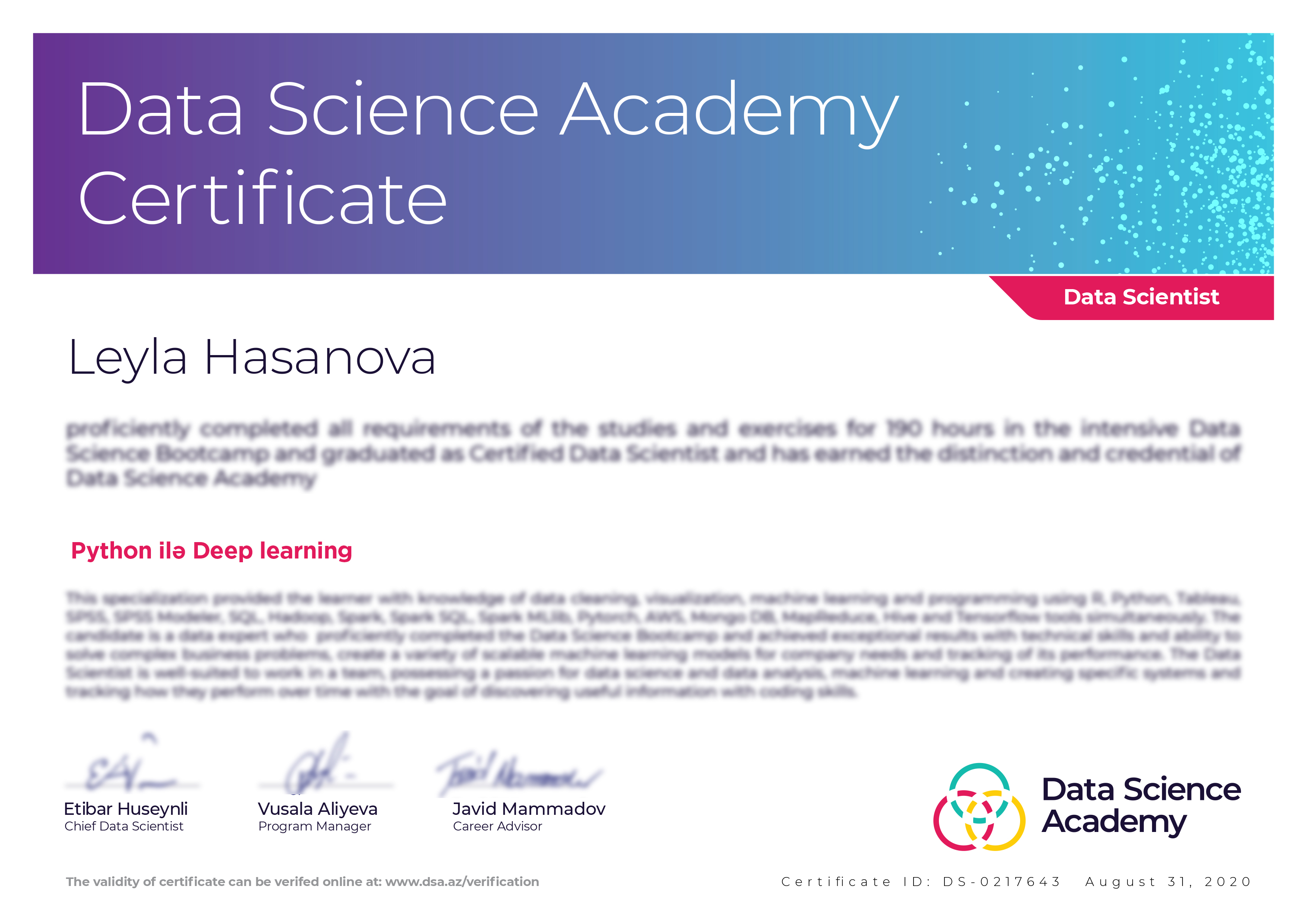 Certificate